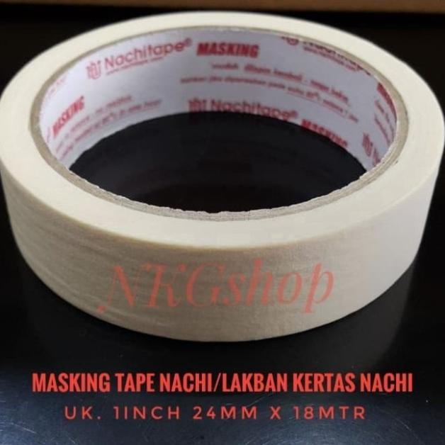 

Masking Tape/Lakban Kertas Nachi 1Inch 24Mm X 18Mtr(N 1Dus = 96Roll)