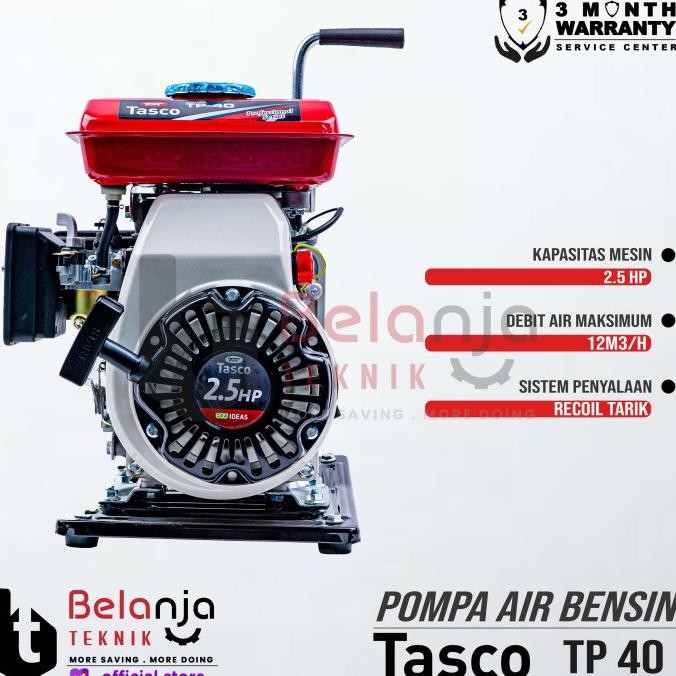 Tasco Pompa Air Bensin Tp 40 Alkon 1.5 Inch Plus Converter 1 Inch 4Tak