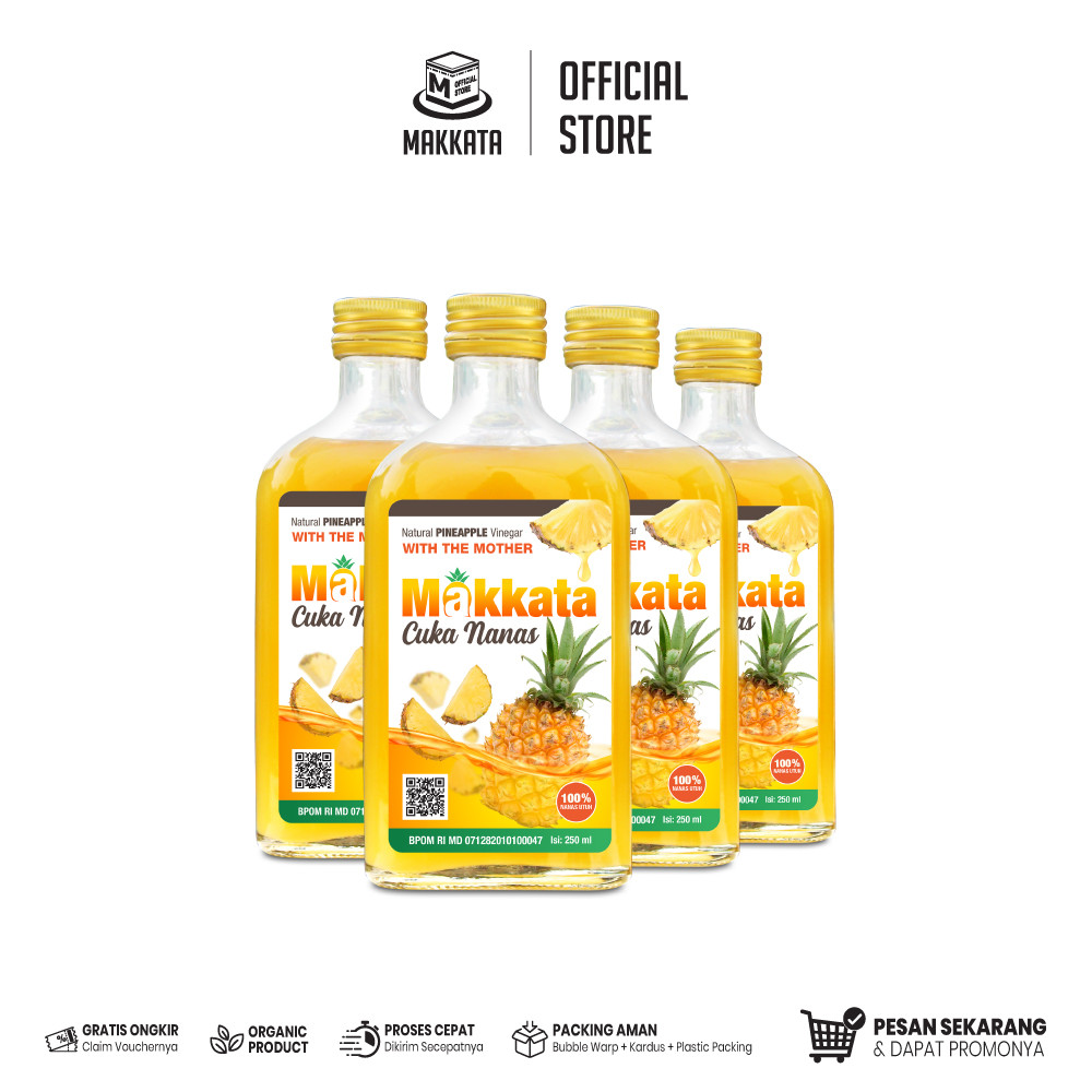 

MAKKATA Pineapple Cider Vinegar Cuka Nanas Makkata With The Mother Cuka Sari Nanas Organic BPOM