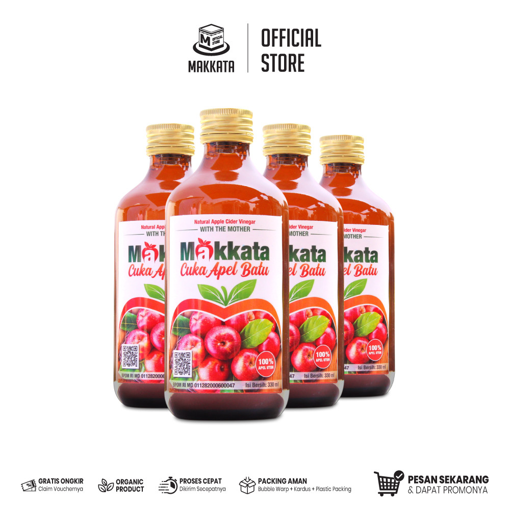 

MAKKATA CUKA APEL Original Batu Malang Cuka Apel Makkata Tahan Suhu Ruangan Organic Apple Cider Vinegar With The Mother Cuka Sari Apel