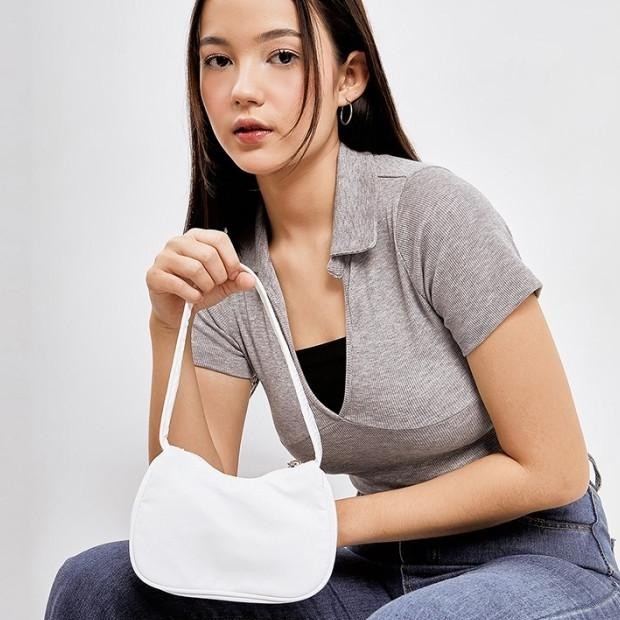 Ohsome Mjk Tas Shoulder Bag Wanita Nilon Nylon Underarm Bag