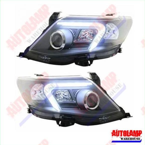 HEADLAMP - TOYOTA FORTUNER 2011-2015 - BLACK - LIGHTBAR