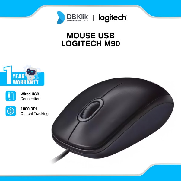 Logitech M90 Mouse Wired 1000 DPI