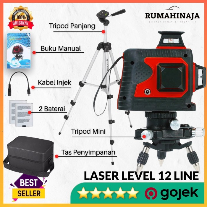 Laser Level 12 3D Orinal VAHCY Bergaransi