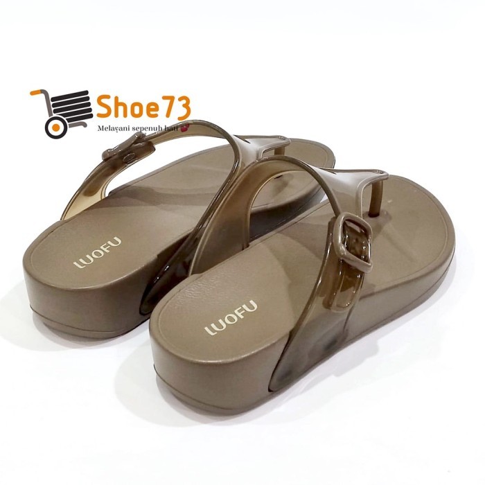 Luofu E 7154 T-Bw. Size 36-40 L Sandal Jepit Jelly Transparan Wanita