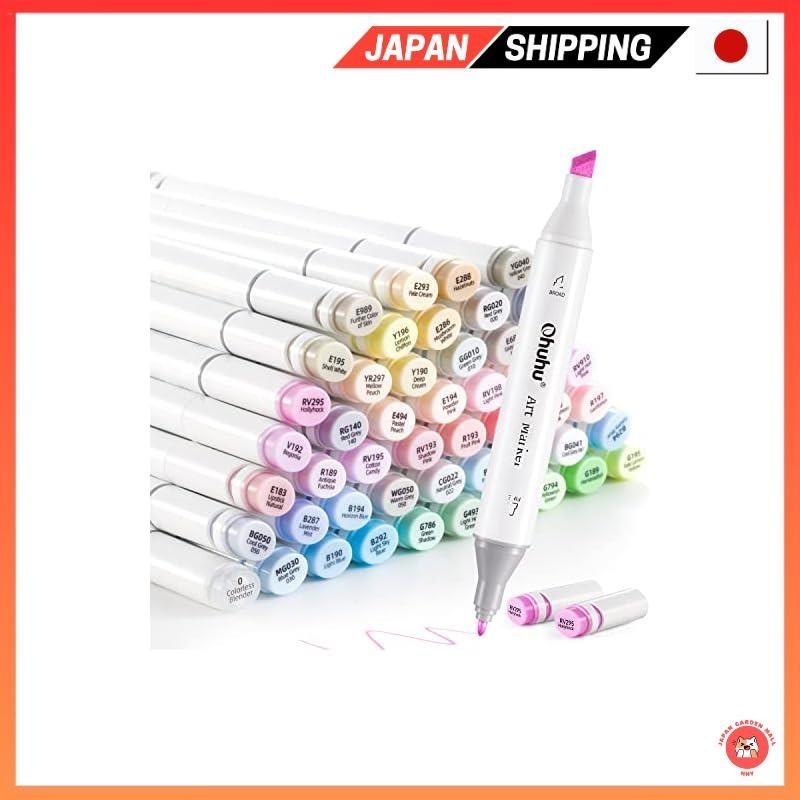 

【Langsung dari Jepang】Ohuhu Spidol Ilustrasi 48 Warna Terang 49 Buah Pena Spidol Alkohol Ujung Ganda Profesional Pastel Set Warna Seri Oahu |30438C65|