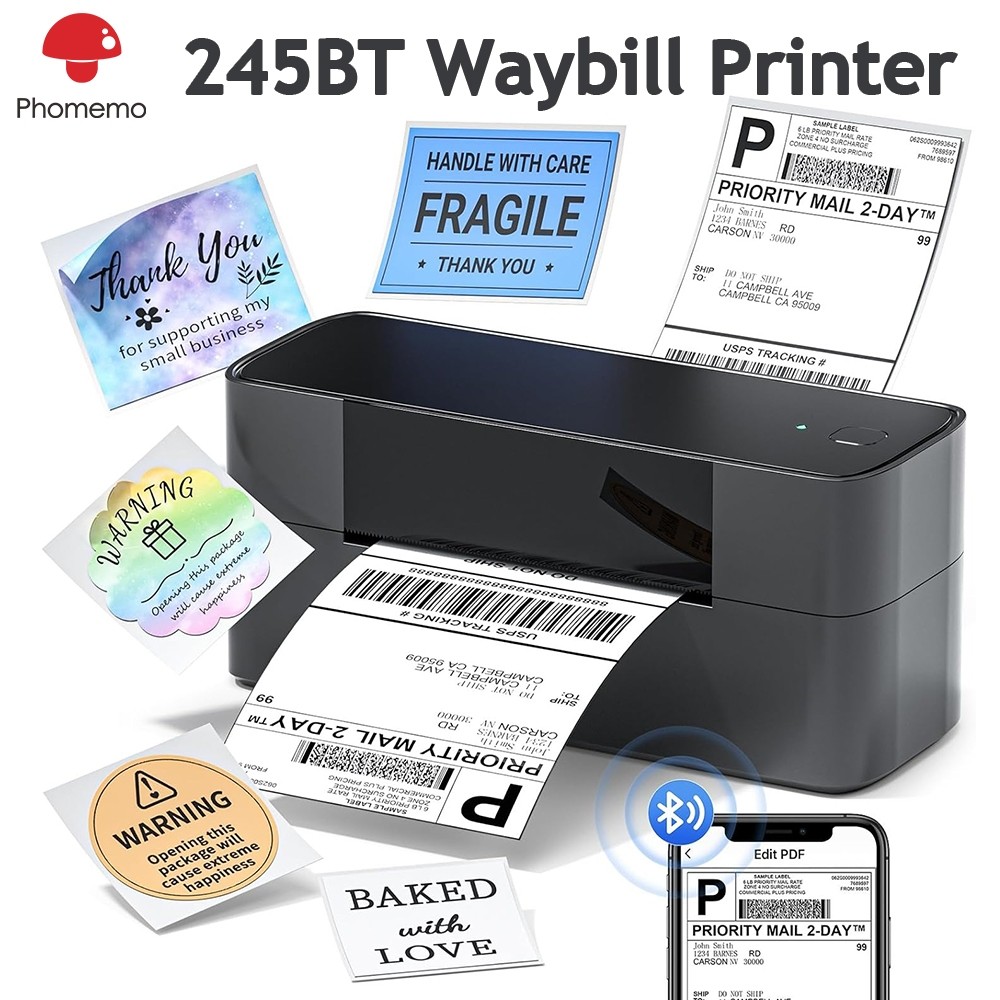 

Phomemo 245BT Printer Waybill Usb/Bluetooth, Printer Termal Tanpa Tinta Untuk Kode Batang, Stiker Label |Y2x5mbiK|