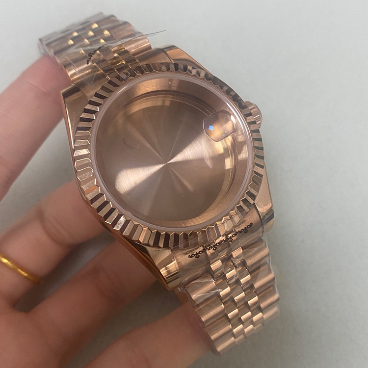 

Kaca Pembesar Bezel Dog-teeth 39MM Emas Mawar Aksesori Casing Jam Tangan untuk Mesin NH35 4R |XPcZYyij|