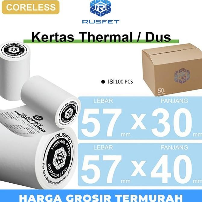 

Kertas Thermal Coreless Kertas Printer Resi Barcode Pos Dus