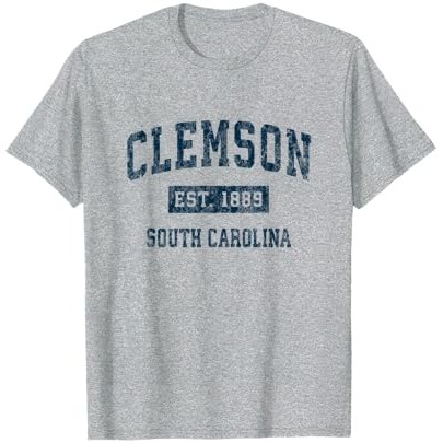 Kaos Clemson South Carolina SC Vintage Kaos Motif Navy Desain Olahraga |nWdExVwb|