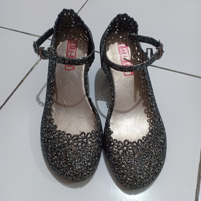 Sepatu Wedges Heels Hak Jelly Wanita Tahan Air Flat Ankle Cewe