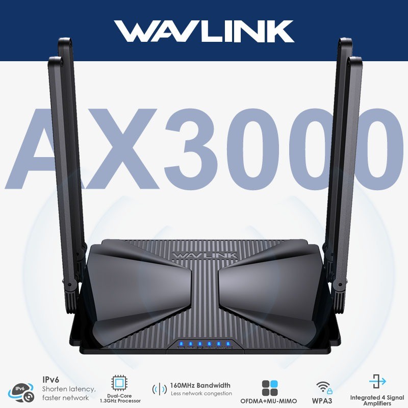 WAVLINK AX3000 Wifi6 Router Nirkabel Dual Band Mesh 802.11ax Router Gigabit Nirkabel Extender Wifi K