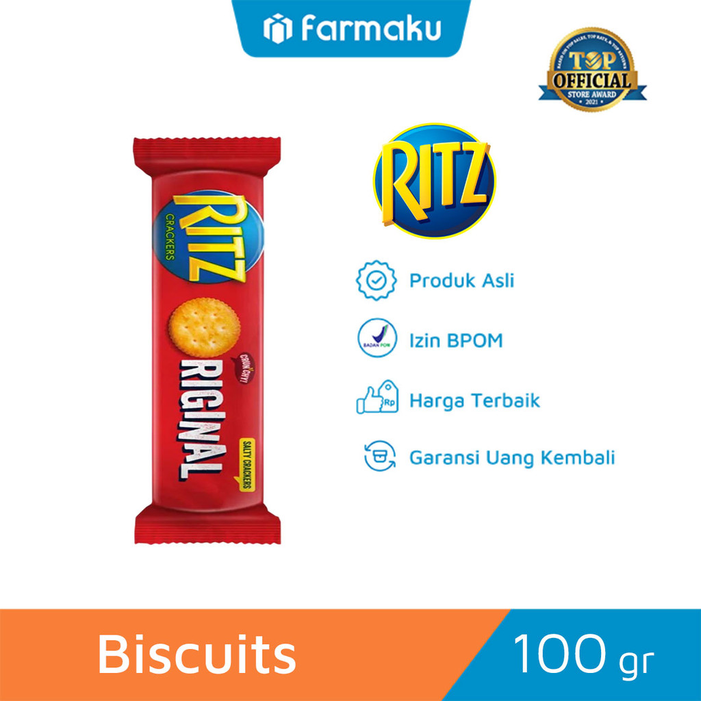 

RITZ Crackers Original 100 gr - Biskuit Krakers Gurih & Renyah