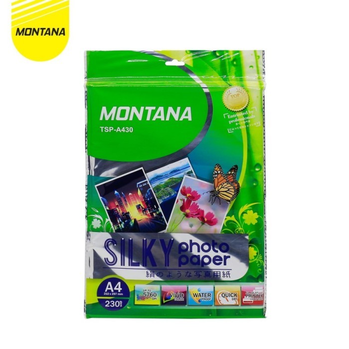 

TERMURAH - Silky Photo Paper / Kertas Foto Halus Montana TSP-A430 A4 230 gr gsm