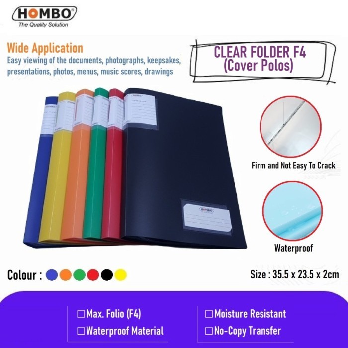 

HARGA DISC - Clear Holder Hombo F4 Folio