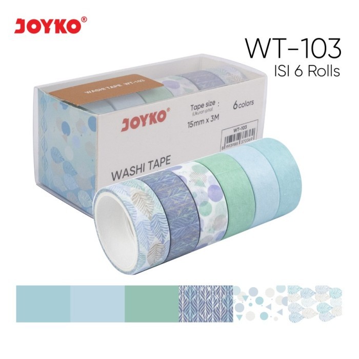 

HARGA DISC - Washi Tape Pita Perekat Selotip Kertas Warna Joyko WT-103 15 mm x 3 M