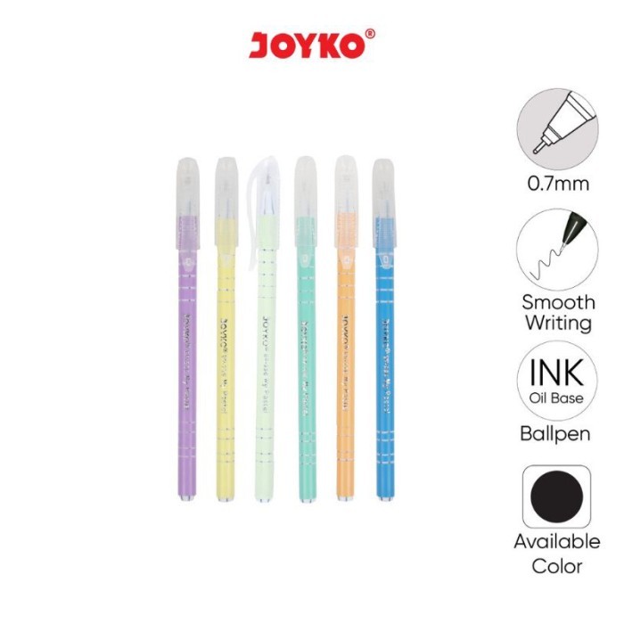 

NEW Ball Pen Pulpen Pena Joyko BP-336 My Pastel 0.7 mm Hitam 1 Pcs