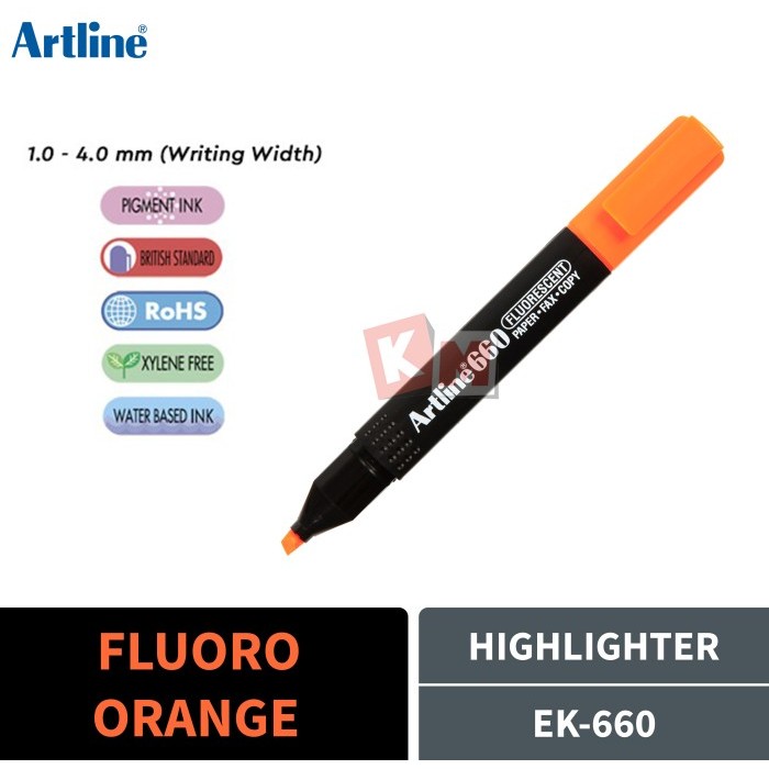 

Highlighter Penanda Berwarna Artline EK-660 Fluoro Orange Fluorescent