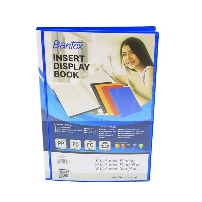 

NEW Insert Display Book Bantex PP Folio F4 Isi 20 Pockets C.Blue 3183I11