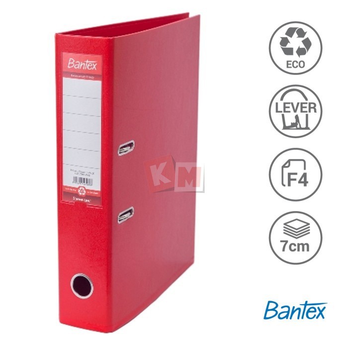 

HARGA DISC - Ordner Bantex Lever Arch File PP Plastic Folio 7cm Red 1465-09 Merah