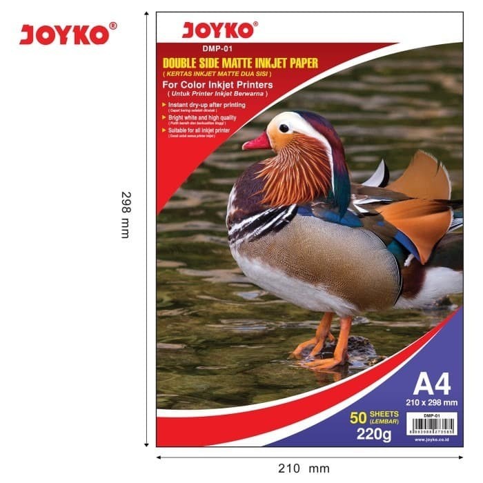 

HARGA DISC - Kertas Inkjet Ink Jet Paper Matte 2 Sisi Joyko DMP-01 A4 220 gr gram
