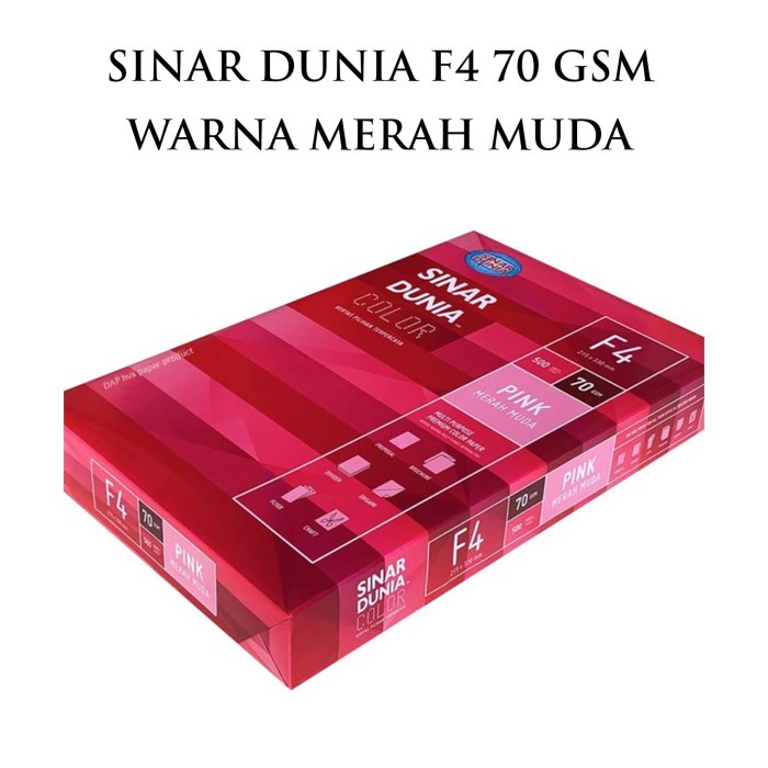 

TERMURAH - Kertas Fotocopy HVS Warna Pink Sinar Dunia SIDU F4 Folio 70 Gram Gsm