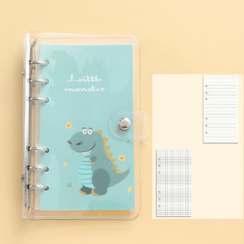 

JESJELIU Buku Binder Catatan Notebook Horizontal Grid Ring Snap Little Monster