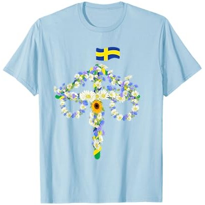 Kaos Bendera Festival Maypole Bunga Midsommar |WfSrWA7L|