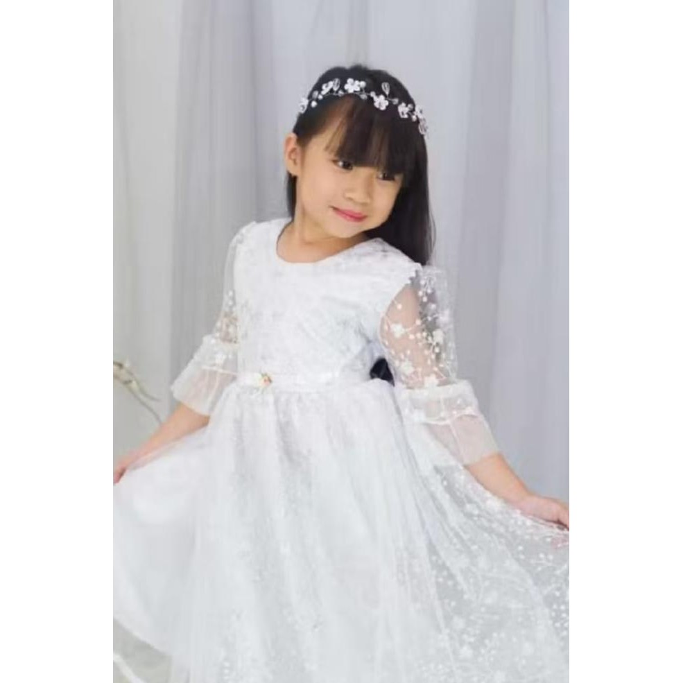 Dress Anak Putih - Dress Putih - Baju Pesta Anak Perempuan