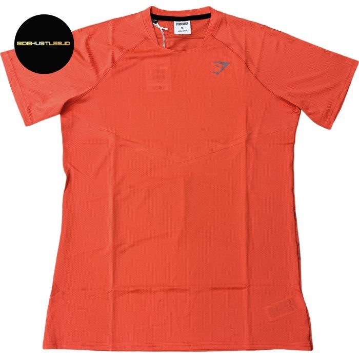 GYMSHARK Speed T-Shirt Wannabe Orange (100% Original) Gym Shark Running Tee Kaos Lari