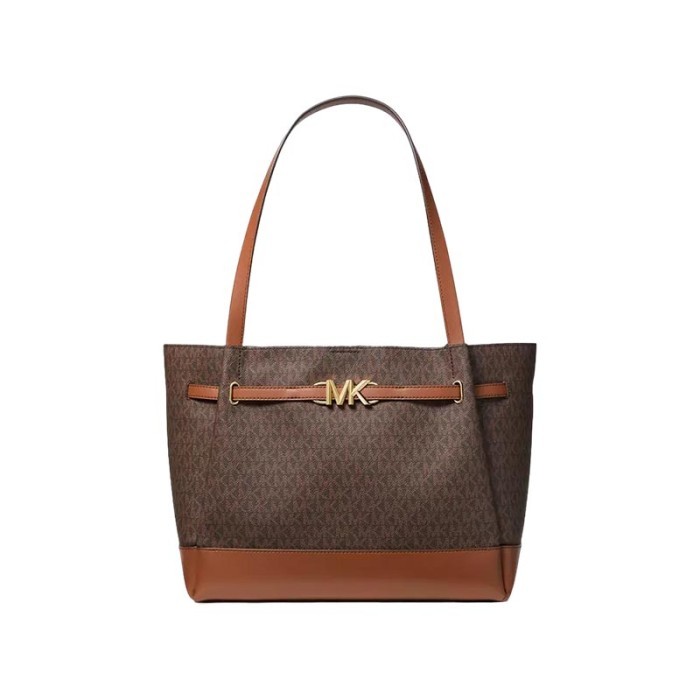 Tas Wanita Branded MK Reed Signature Large Tote Bag - Brown