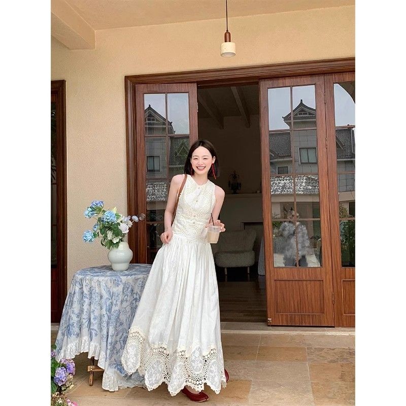 Gaun Panjang Bordir Wanita, Indah dan Indah Gaun Berbordir dengan Temperamen Baru