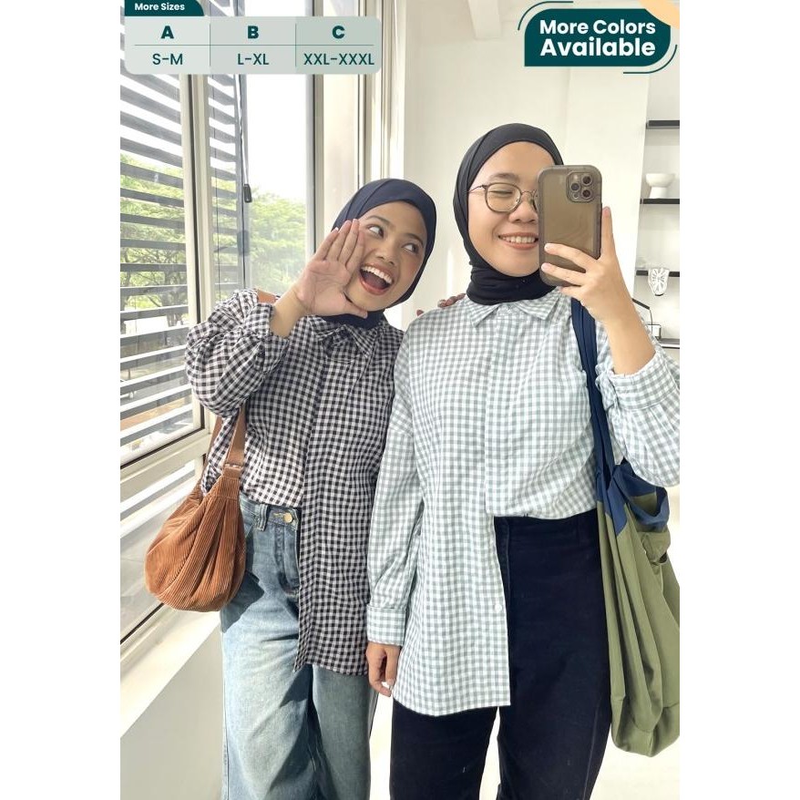 Ixora Bora Oversized Shirt - Kemeja Wanita Oversize Lengan Panjang