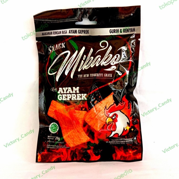 

PRODUK TERBATAS Mikako Snack Rasa Ayam Geprek 10X20gr