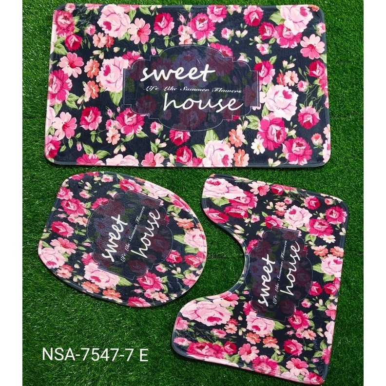 Salee KESET KAKI ANTI SLIP KESET KAMAR MANDI SET ISI 3PCS NSA-7547-7E