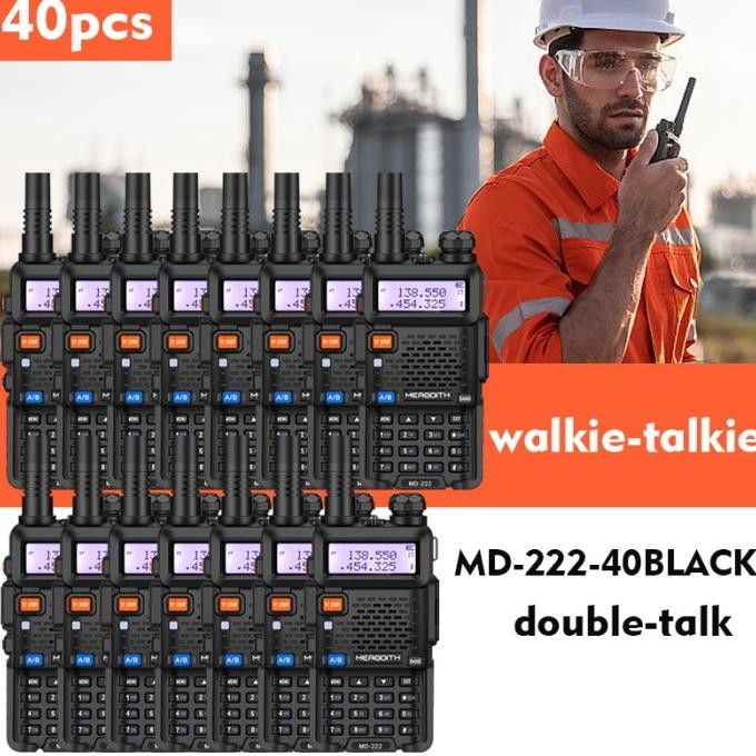 HT MERODITH 50 PCS UV5R UHF VHF Jarak Jauh Portabel Walkie Talkie [terbaik]