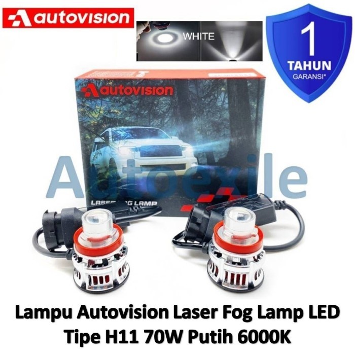 Autovision Laser Fog Light LED H8 H11 H16 Putih Mini Lampu Kabut Mobil