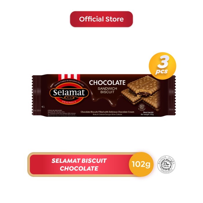 

BERKUALITAS Selamat Biscuit Chocolate 102 g - 3 pcs