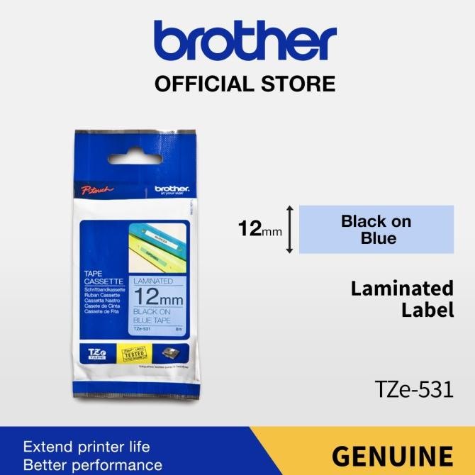 

Sale Brother Label Tape Tze 531 Black On Blue 12Mm Original