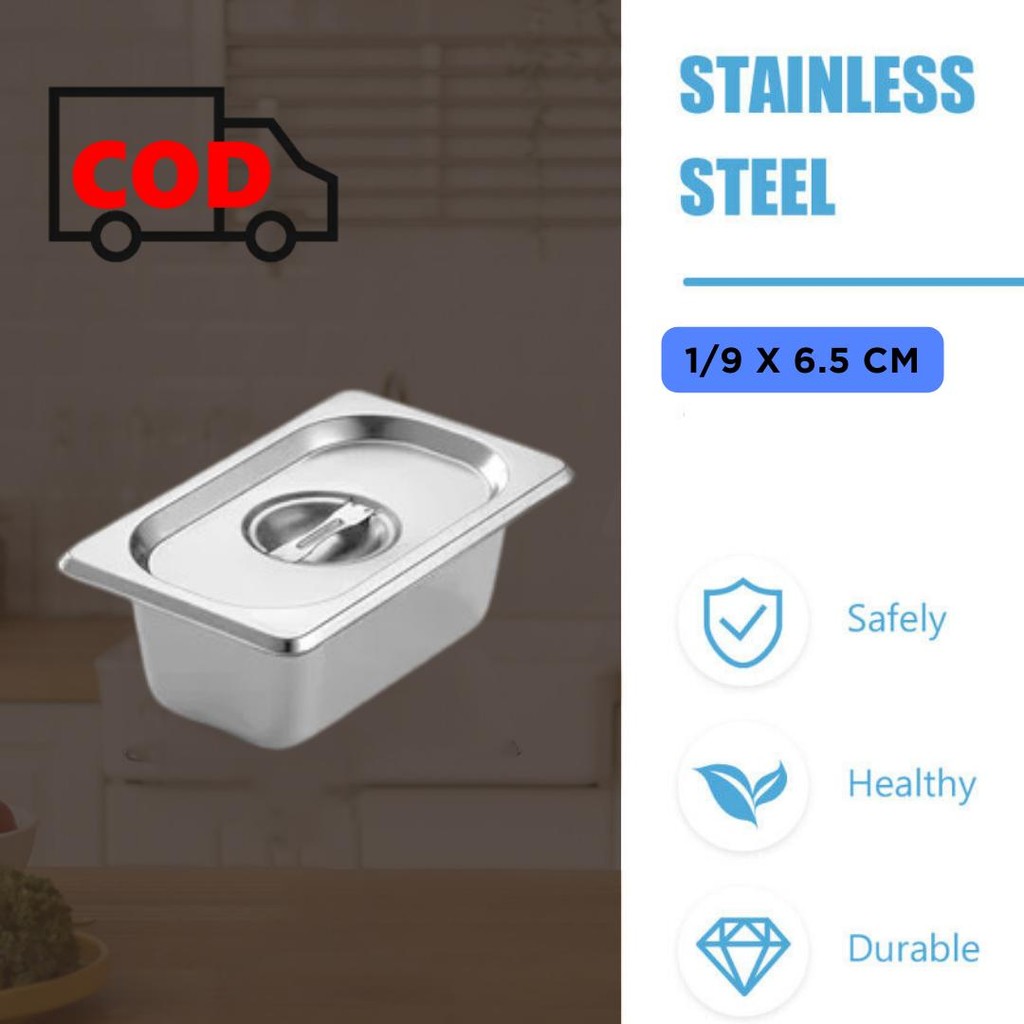 Wadah Prasmanan Food Pan Stainless Steel Tempat Saji Makanan Stenlis dengan Tutup