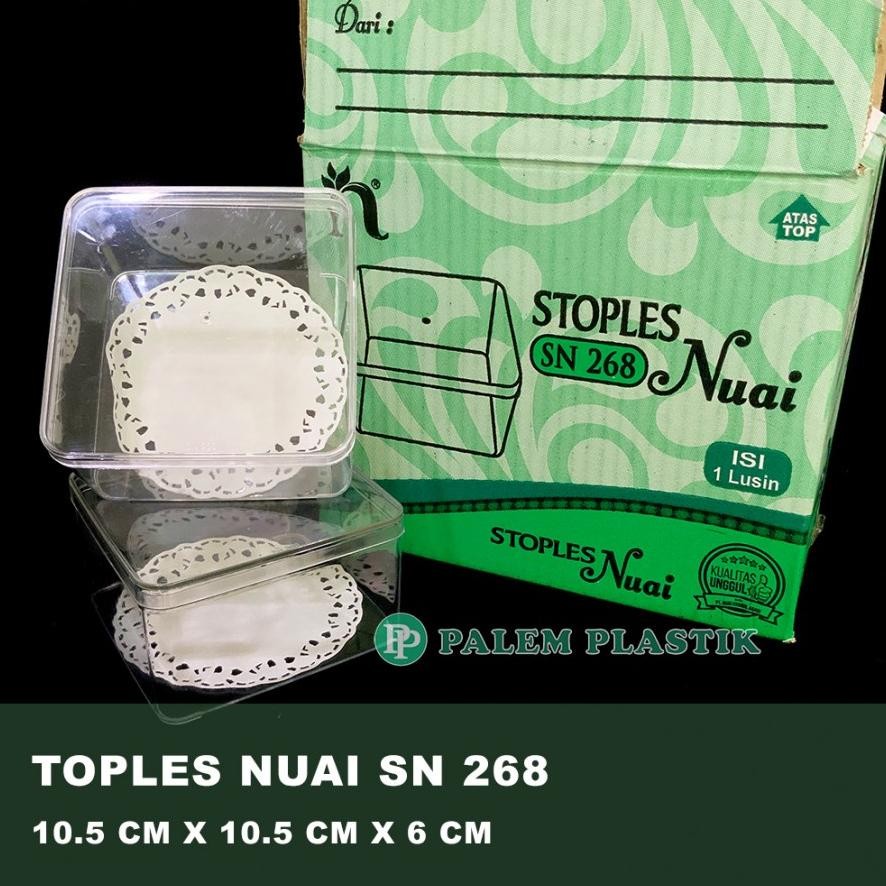 gr-8 Toples Kotak Persegi Kue Kering / SN 268 Dessert Box / Cake Box / Toples Kue kering / Nastar / 