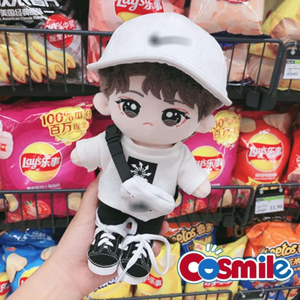 cosmile wang yibo star 20cm plush doll toy clothes clothing hat glasses prop kids gift cosplay c