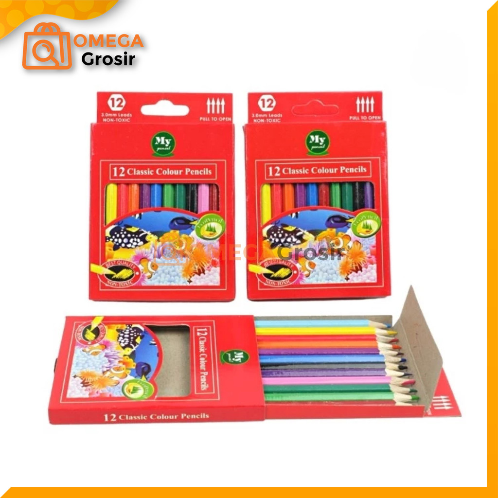 

OG Pensil 12 Warna Pendek Mini MY PENCIL / Color Pencil Set Anak Anak