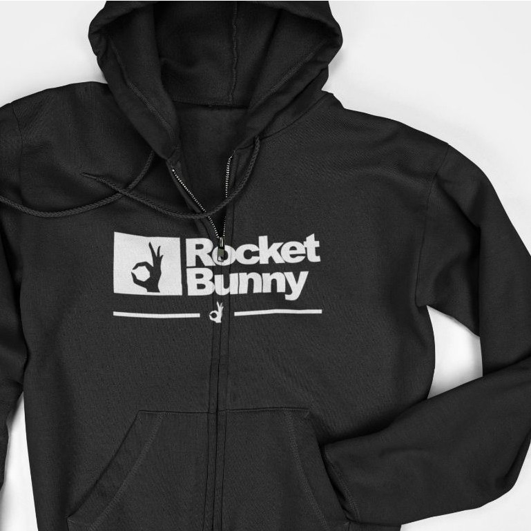 Jaket Hoodie Zipper - Rocket Bunny Logo