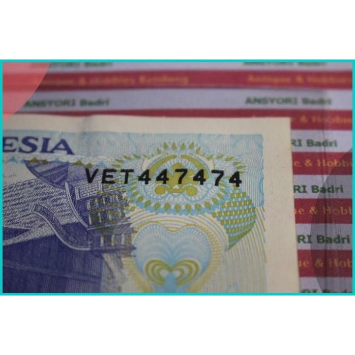 Uang 1000 Lompat Batu Nias Tahun 1992 Nomer Radar (Iklan D314) 11OKTZ4