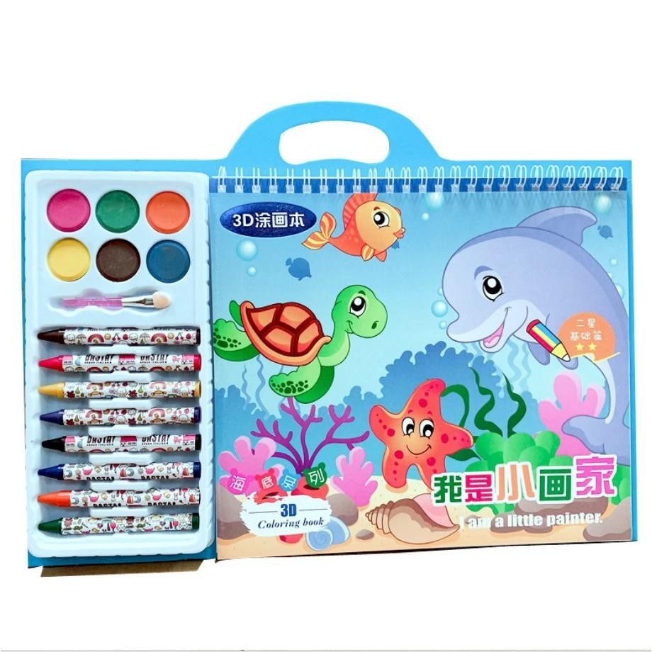 [Khusus Batam] Buku Mewarnai Set Anak, Buku Menggambar Mewarnai Set Anak Dengan Crayon [G]