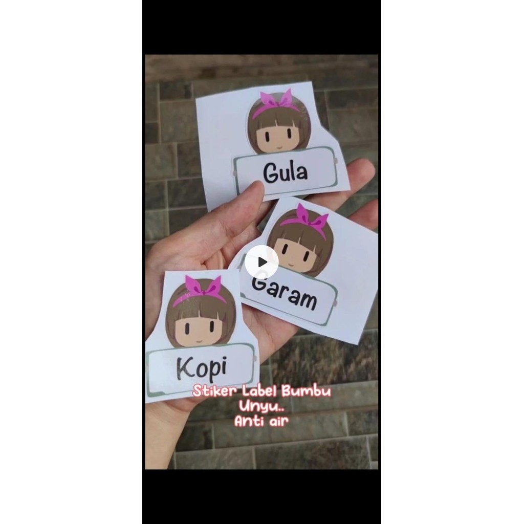 

TERBARU STIKER TOPLES ANAK KECIL CEWEK LABEL NAMA BUMBU DAPUR TEMPEL ANTI AIR !!