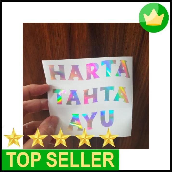 

HOT DEAL GROSIR STICKER HARTA TAHTA 10X10CM GOLD - SILVER HOLOGRAM KEREN !!!
