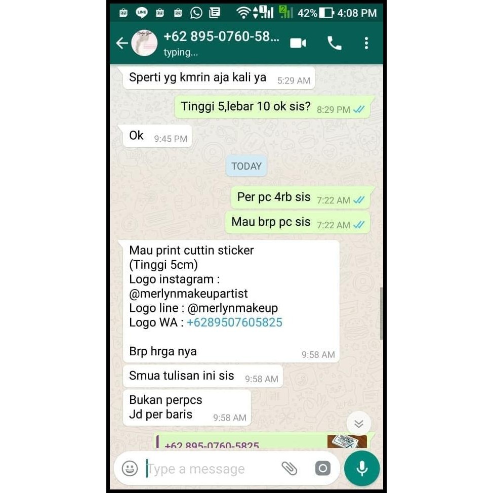 

TERMURAH STIKER CUSTOM TRANSPARANT UKURAN 20X50 CM TINGGI HURUF 5 IG LINE !!!!!!