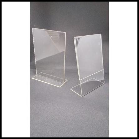 

HOT DEAL AKRILIK STAND UKURAN A6 (14,8 X 10 CM) TIPE T DAN L, UNTUK NOMOR MEJA !